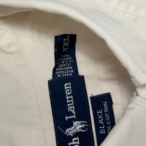 Ralph Lauren Mens Short Sleeve Shirt Ivory Off White XXL - Picture 5 of 8